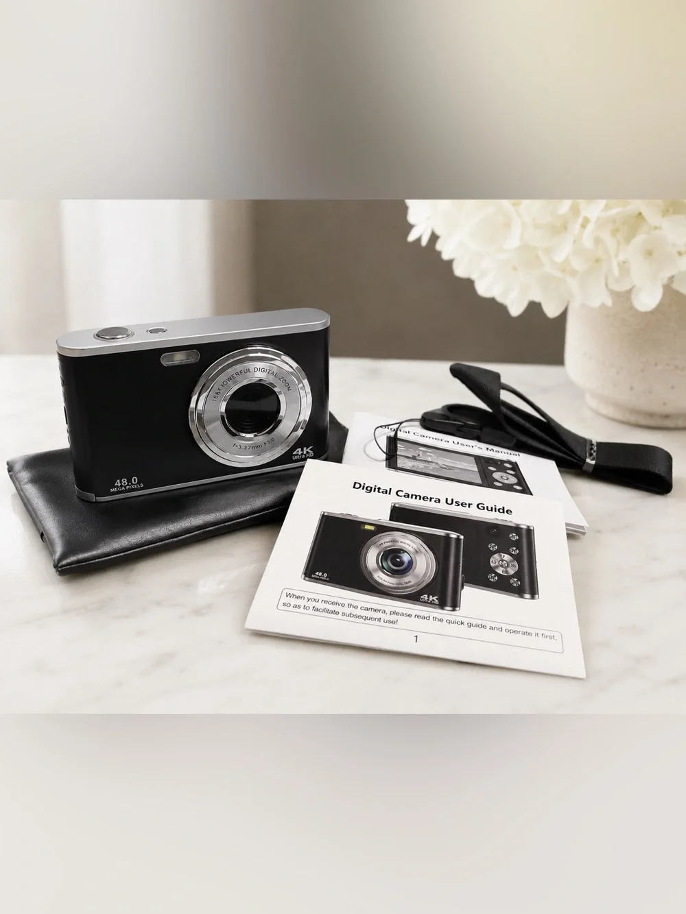 Black Digital Point-and-Shoot Camera - 4K Ultra HD